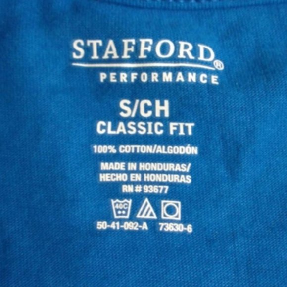 Stafford Runway Blue Long Sleeve Shirt Size S NEW - Picture 2 of 8